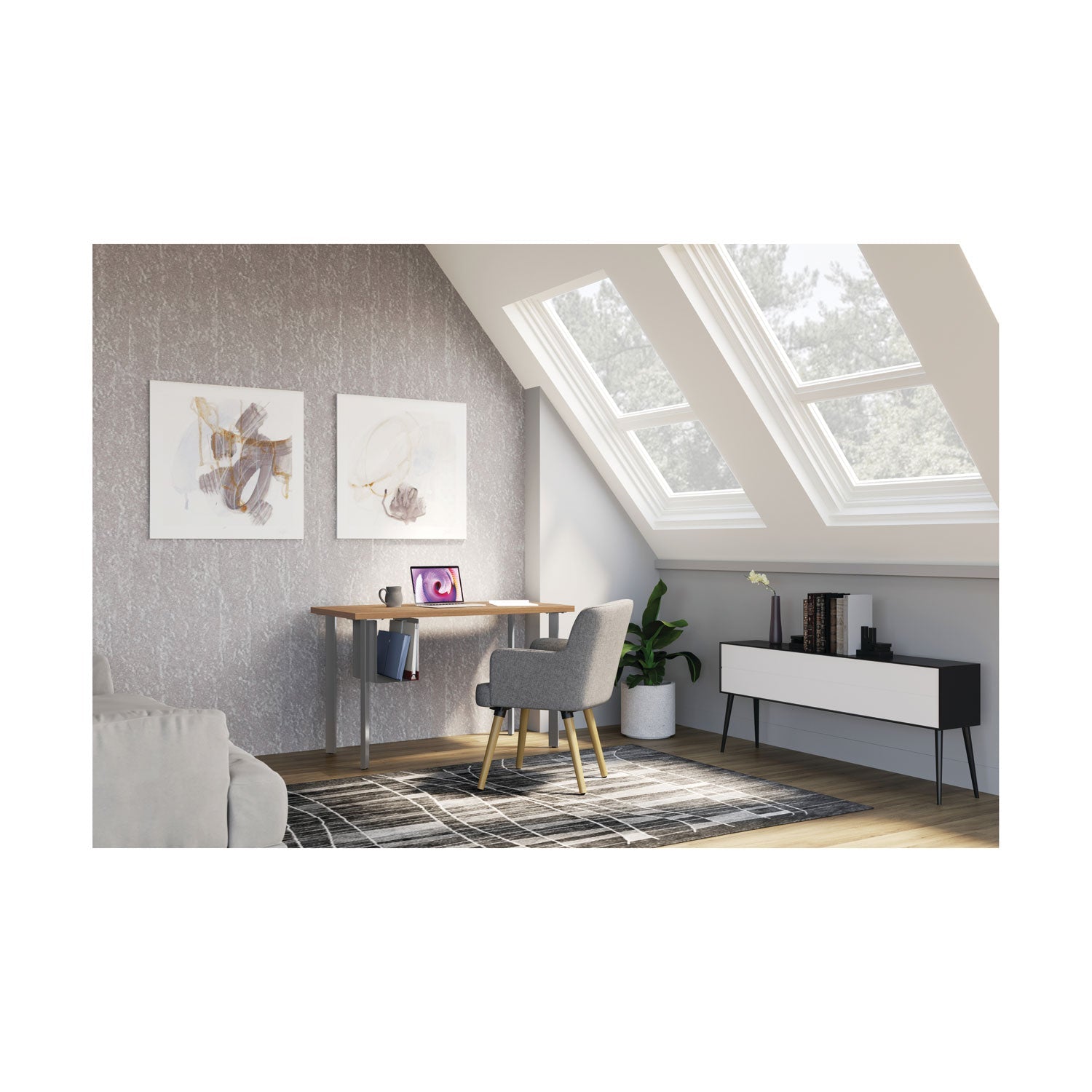 HON Coze Worksurface, Rectangular, 42w x 24d, Natural Recon