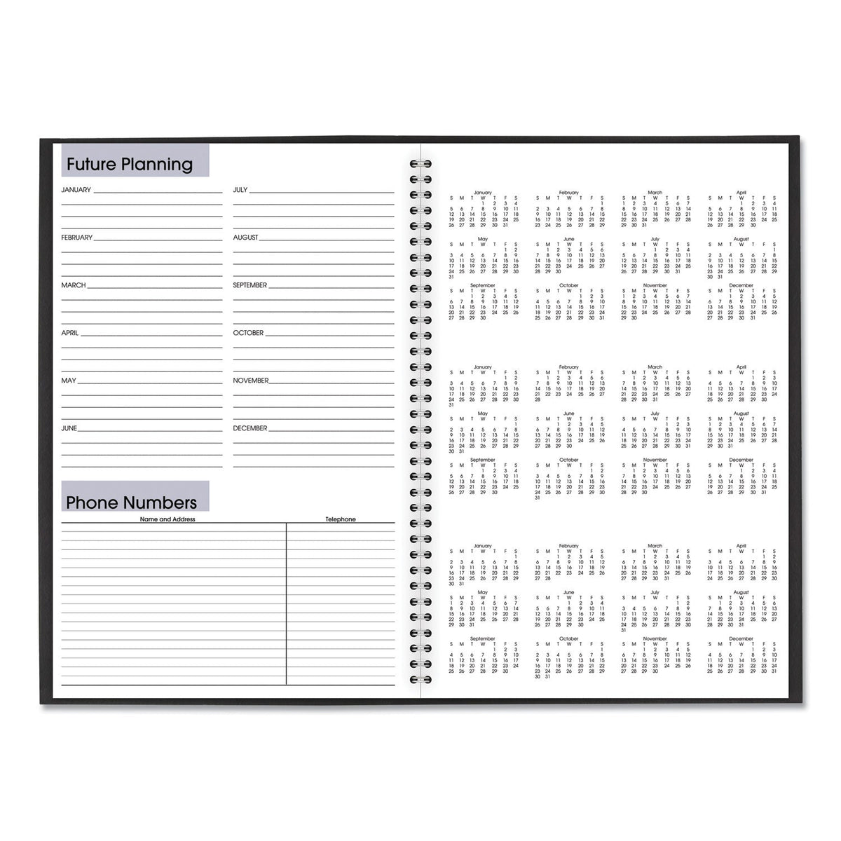 AT-A-GLANCE DayMinder Monthly Planner, Ruled Blocks, 12 x 8, Black Cover, 14-Month (Dec to Jan): 2022 to 2024