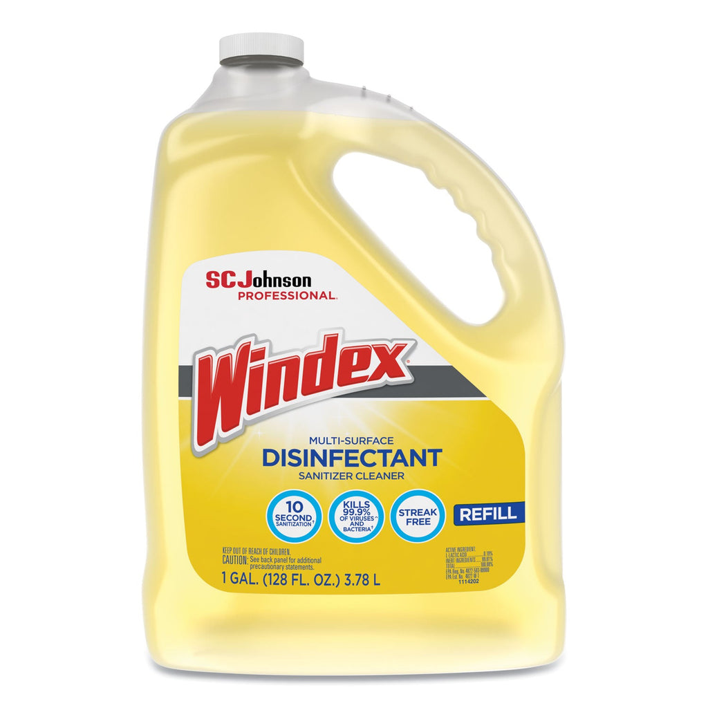 Windex Multi-Surface Disinfectant Cleaner, Citrus, 1 gal Bottle, 4/Carton