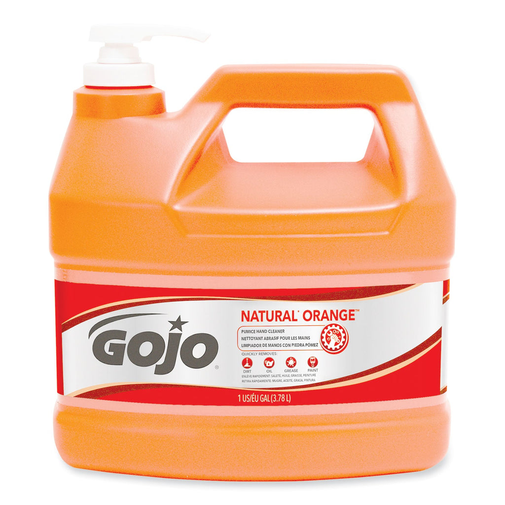GOJO NATURAL ORANGE Pumice Hand Cleaner, Citrus, 1 gal Pump Bottle, 2/Carton