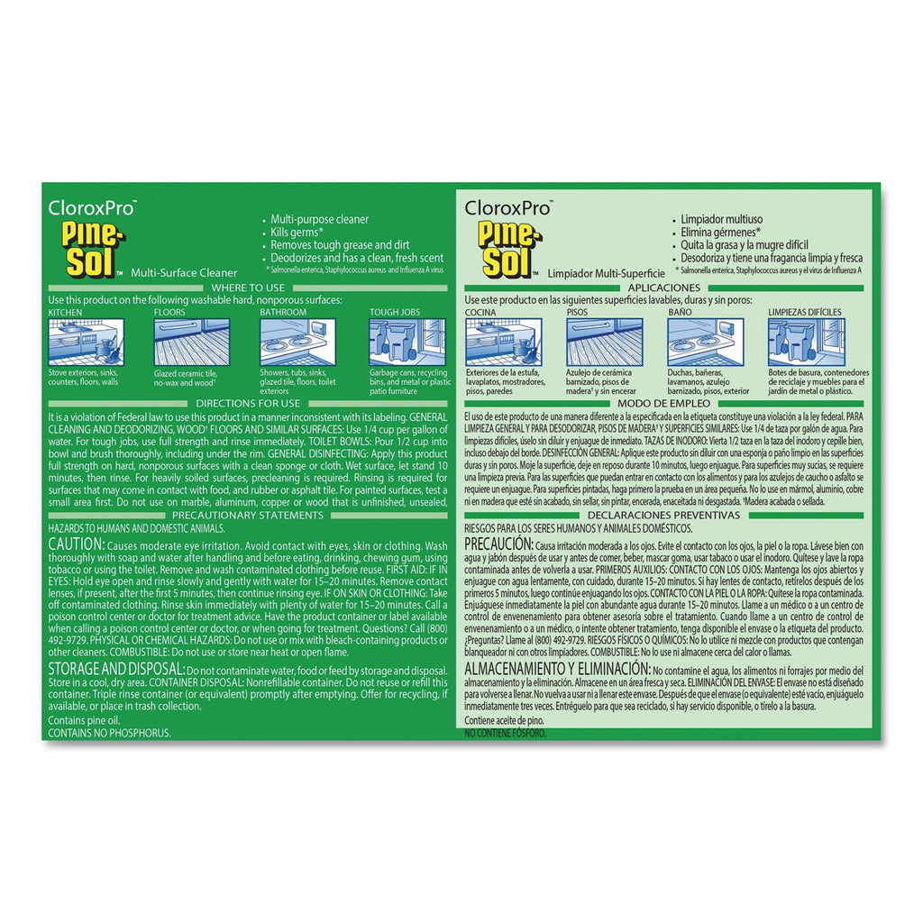 Pine-Sol Multi-Surface Cleaner Disinfectant, Pine, 60oz Bottle, 6 Bottles/Carton