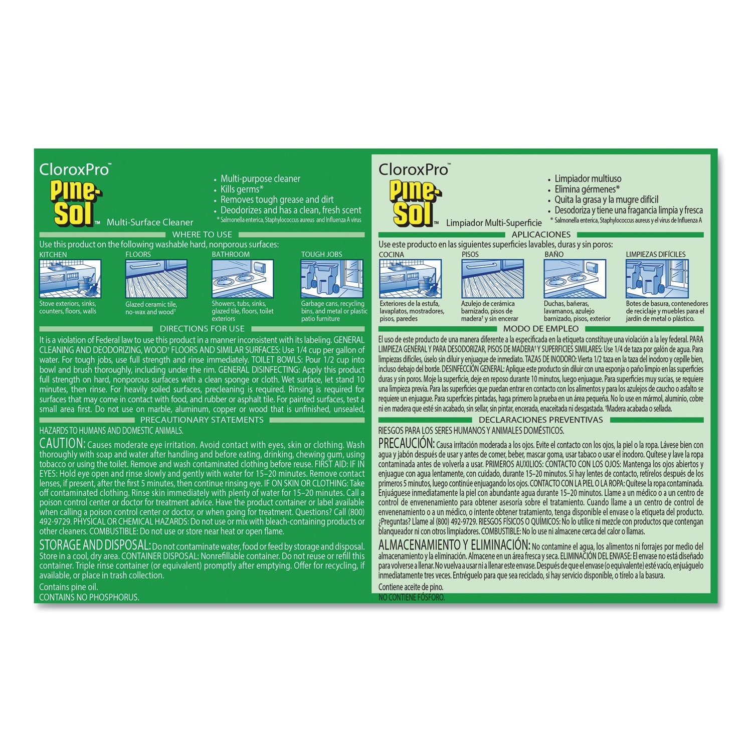 Pine-Sol Multi-Surface Cleaner Disinfectant, Pine, 60oz Bottle, 6 Bottles/Carton