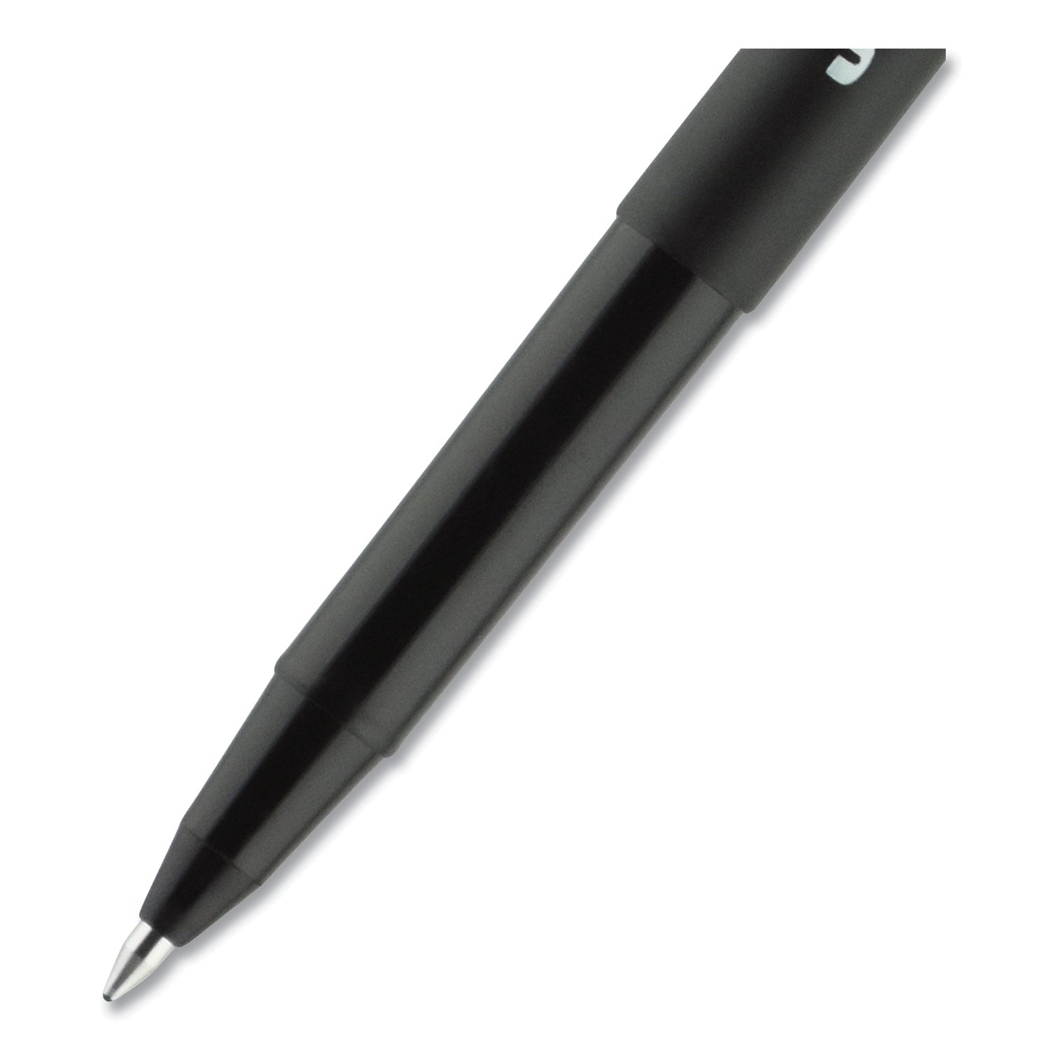uniball ONYX Roller Ball Pen, Stick, Fine 0.7 mm, Black Ink, Black Matte Barrel, 72/Pack