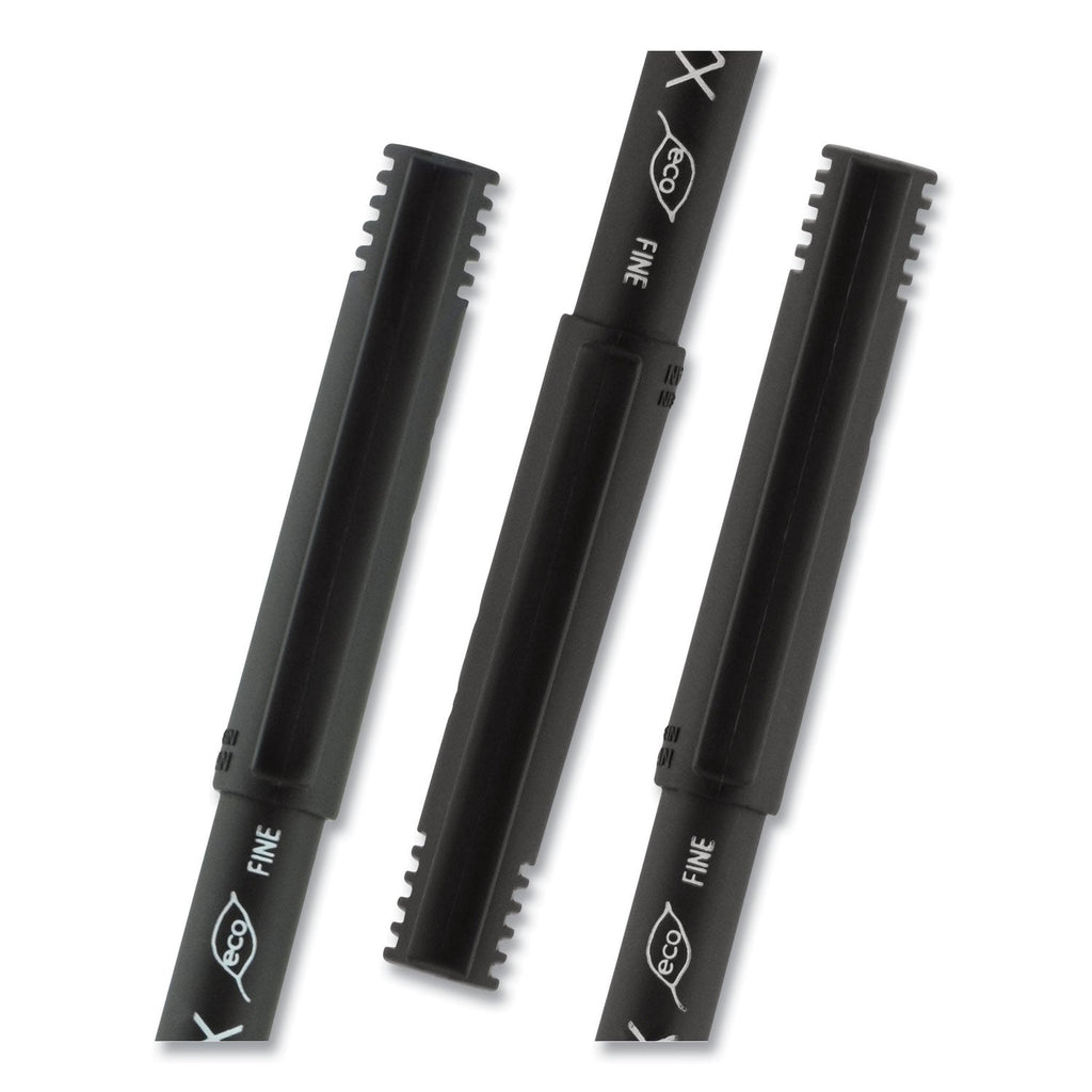 uniball ONYX Roller Ball Pen, Stick, Fine 0.7 mm, Black Ink, Black Matte Barrel, 72/Pack