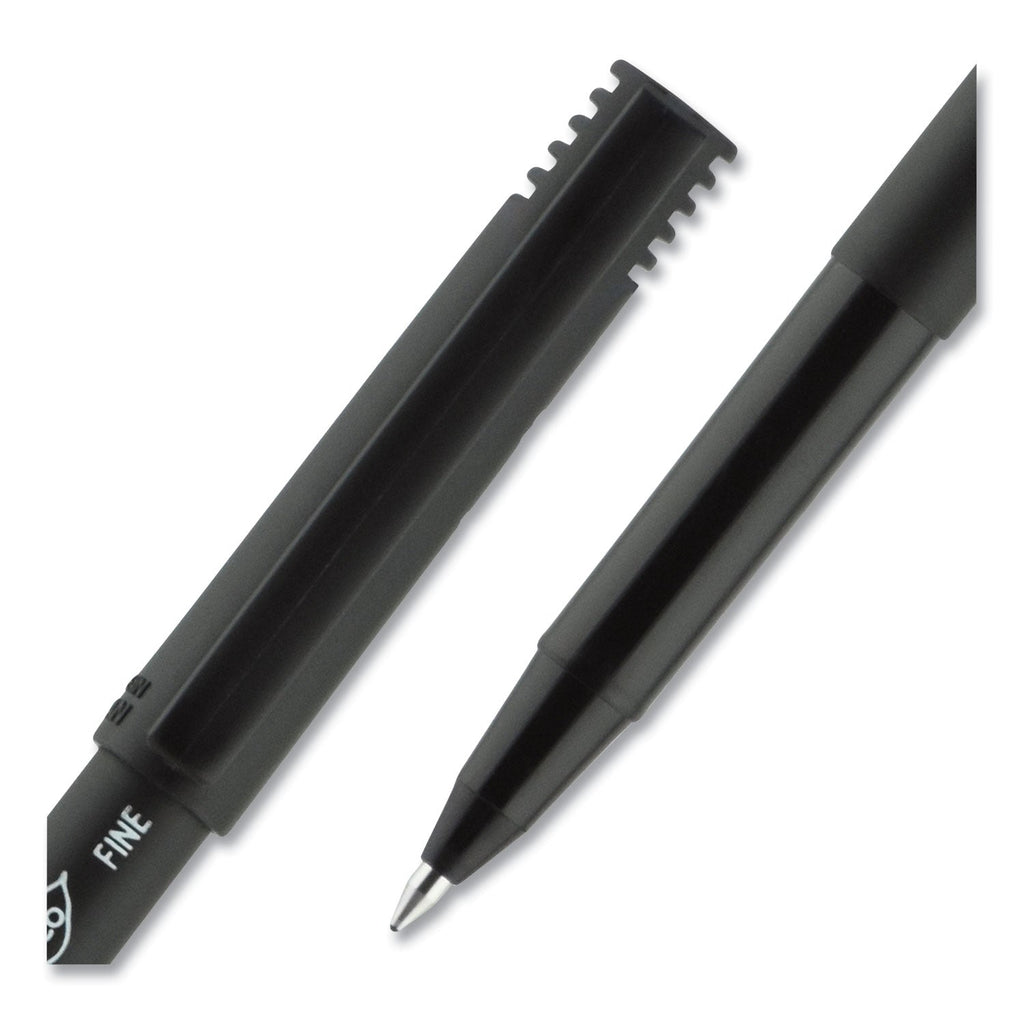 uniball ONYX Roller Ball Pen, Stick, Fine 0.7 mm, Black Ink, Black Matte Barrel, 72/Pack