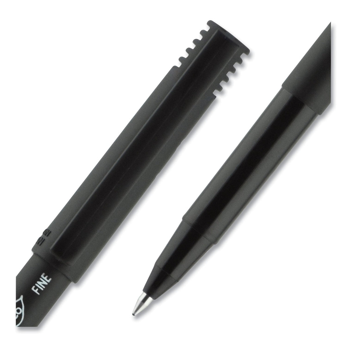 uniball ONYX Roller Ball Pen, Stick, Fine 0.7 mm, Black Ink, Black Matte Barrel, 72/Pack