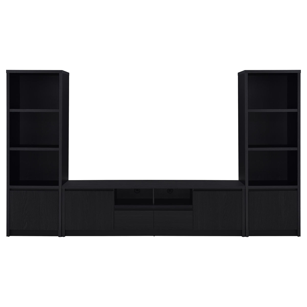 Winfield 3-piece Entertainment Center 78-inch TV Stand Black