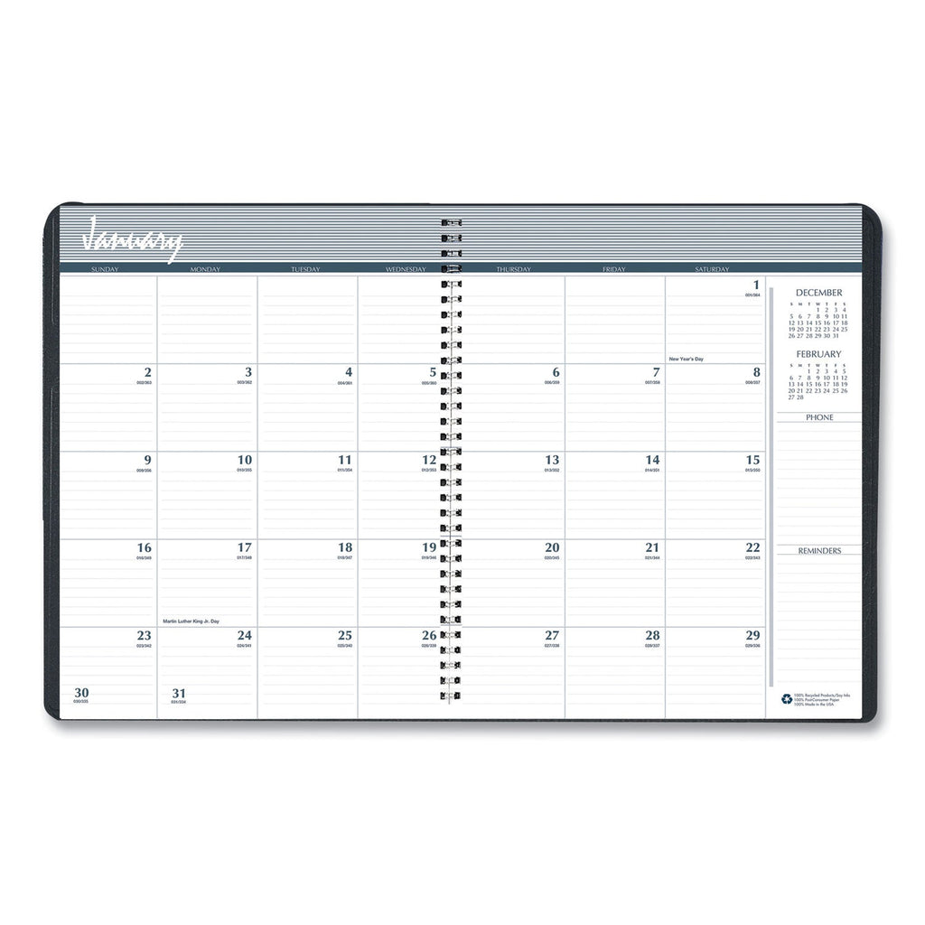 House of Doolittle Recycled Monthly 5-Year/62-Month Planner, 11 x 8.5, Black Cover, 62-Month (Dec to Jan): 2022 to 2028