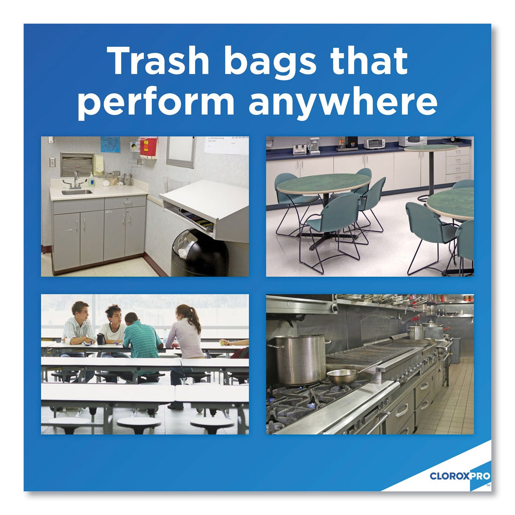 Glad ForceFlex Tall Kitchen Drawstring Trash Bags, 13 gal, 0.72 mil, 23.75" x 24.88", Gray, 100/Box