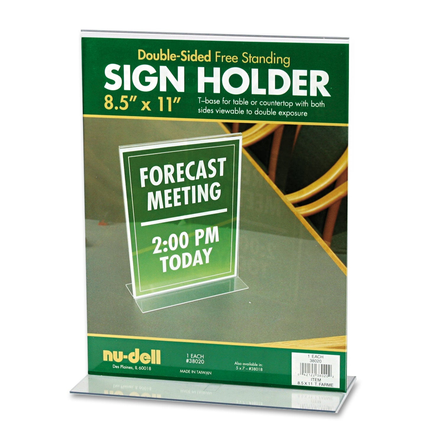 NuDell Acrylic Sign Holder, 8.5 x 11, Clear