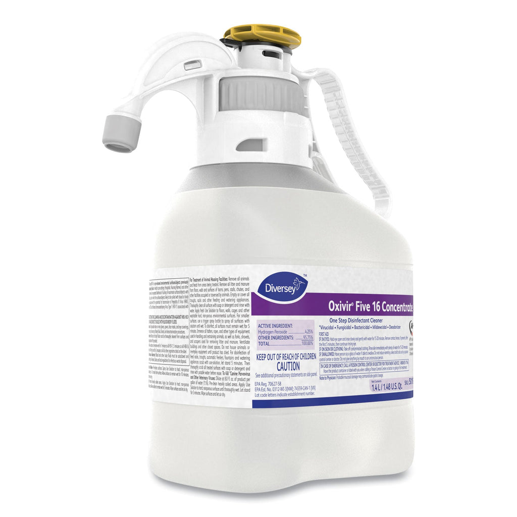 Diversey Oxivir Five 16 Concentrate One Step Disinfectant Cleaner, Liquid, 1.4 L, 2/CT