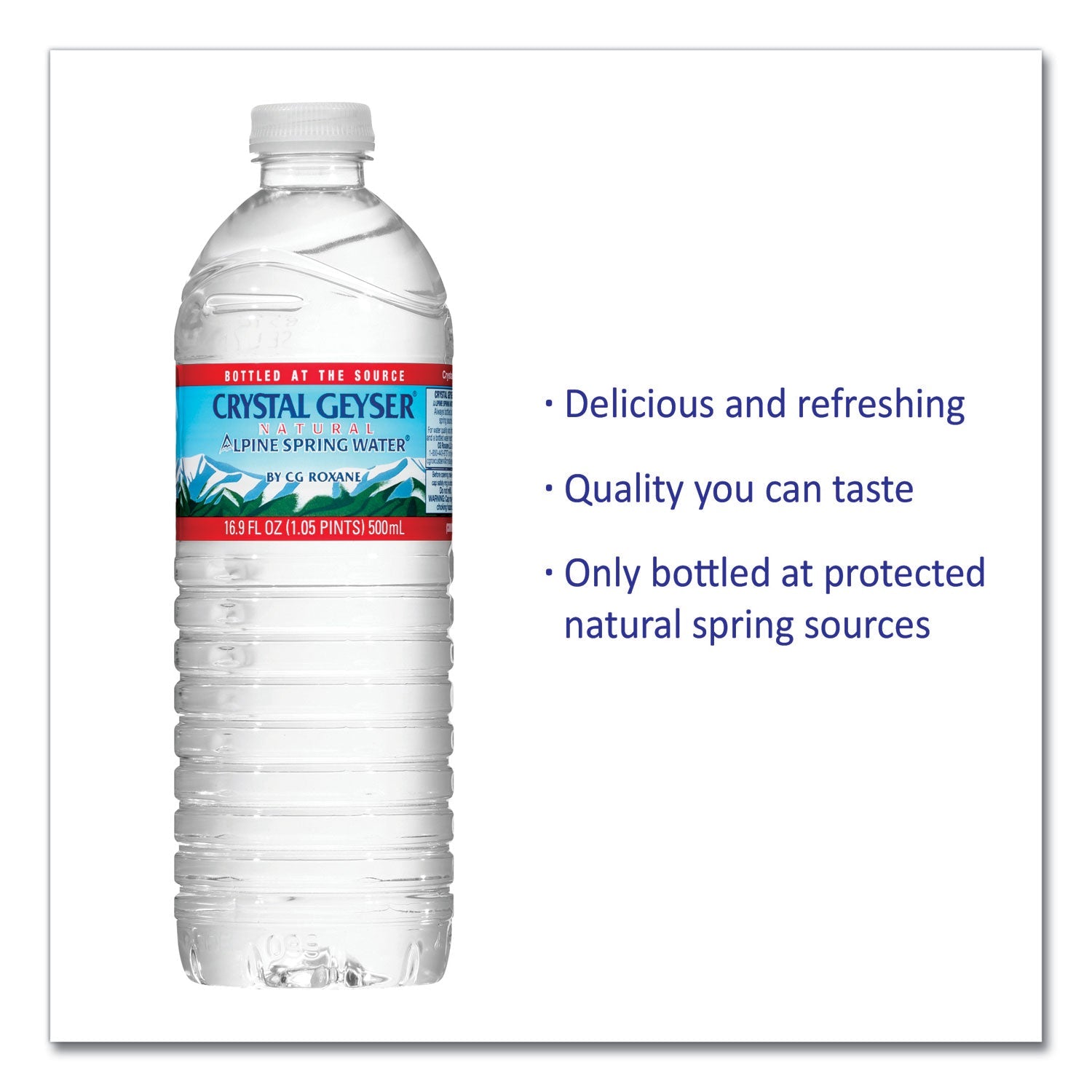 Crystal Geyser Alpine Spring Water, 16.9 oz Bottle, 35/Case