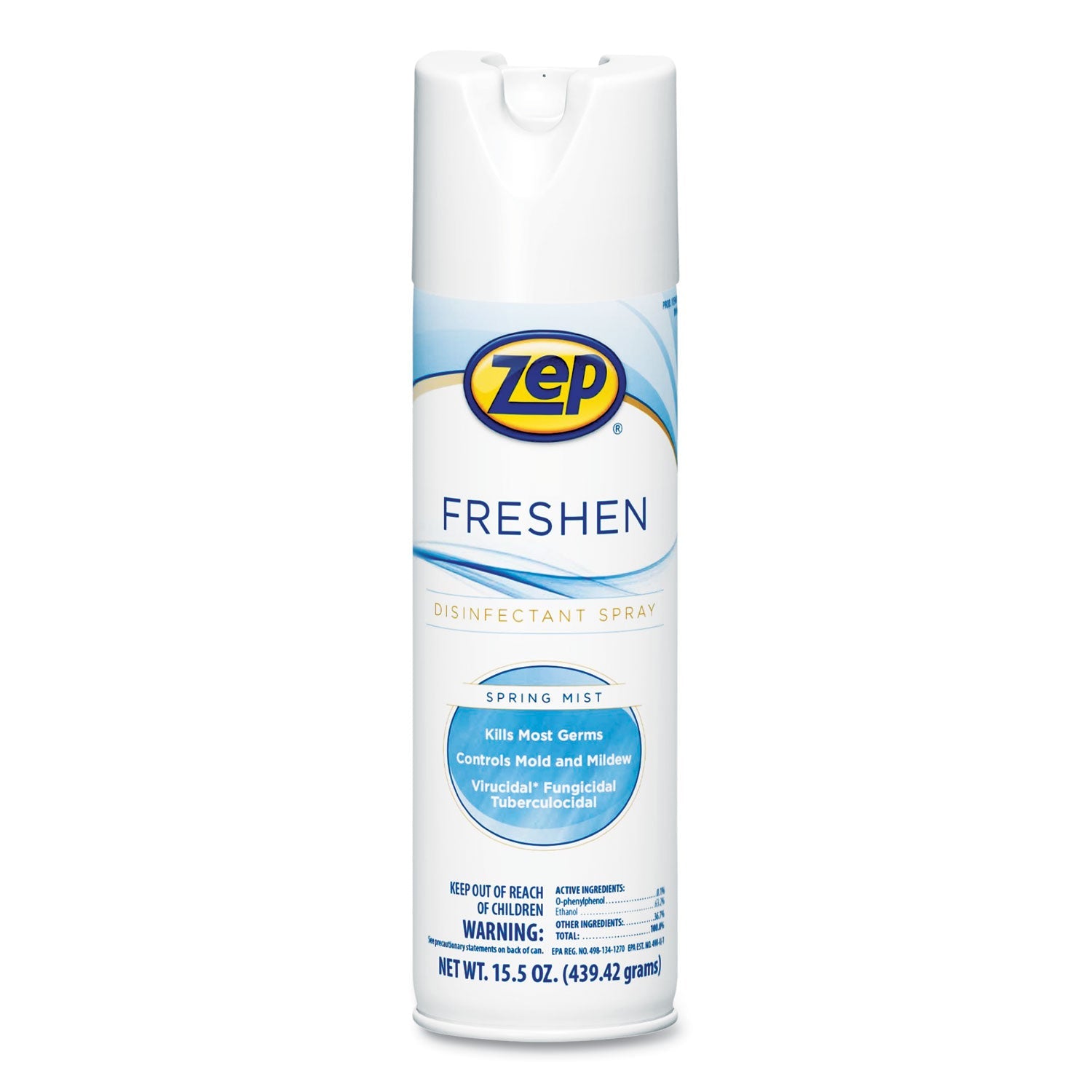 Zep Freshen Disinfectant Spray, Spring Mist, 15.5 oz Aerosol Spray
