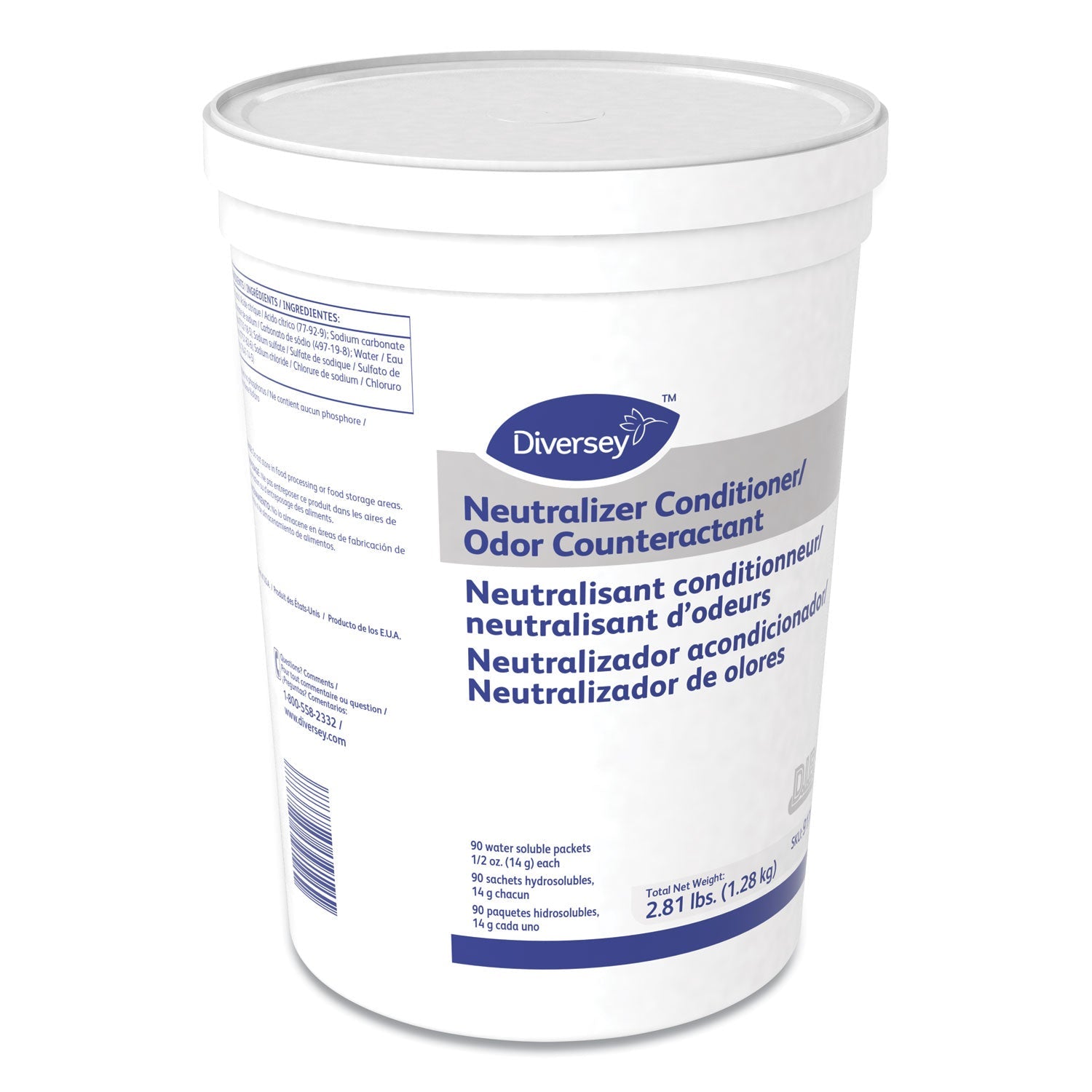 Diversey Floor Conditioner/Odor Counteractant, Powder, 0.5 oz Packet, 90/Tub, 2/Carton