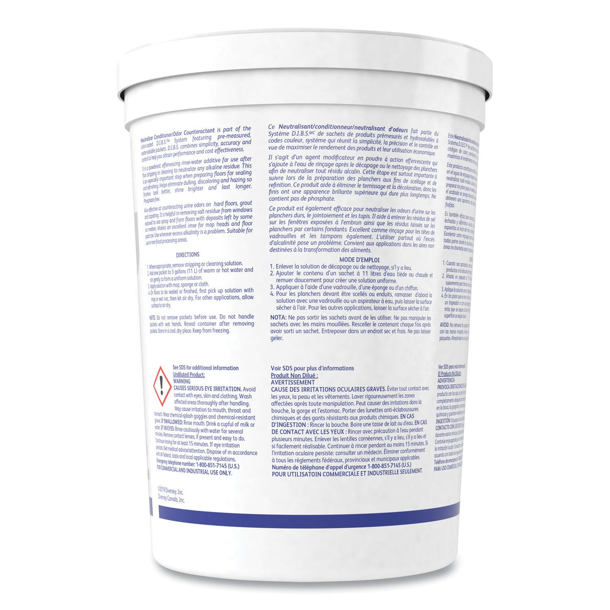 Diversey Floor Conditioner/Odor Counteractant, Powder, 0.5 oz Packet, 90/Tub, 2/Carton