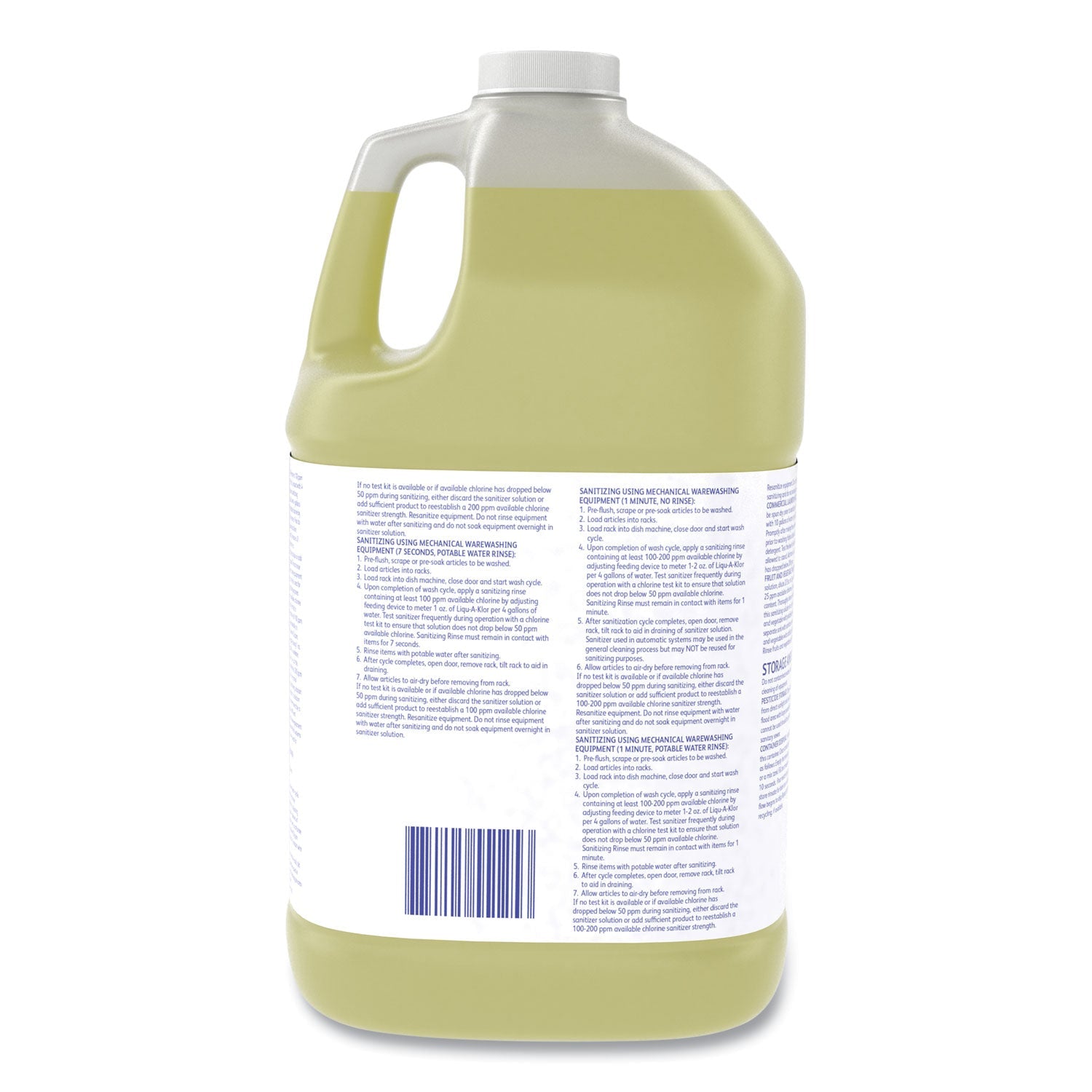 Diversey Liqu-A-Klor Disinfectant/Sanitizer, 1 gal Bottle, 4/Carton