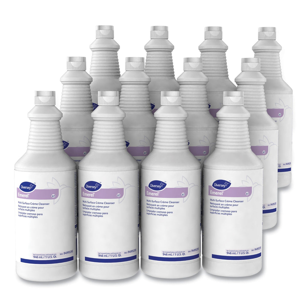 Diversey Emerel Multi-Surface Creme Cleanser, Fresh Scent, 32 oz Bottle, 12/Carton