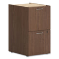 HON Mod Support Pedestal, Left or Right, 2 Legal/Letter-Size File Drawers, Sepia Walnut, 15" x 20" x 28"
