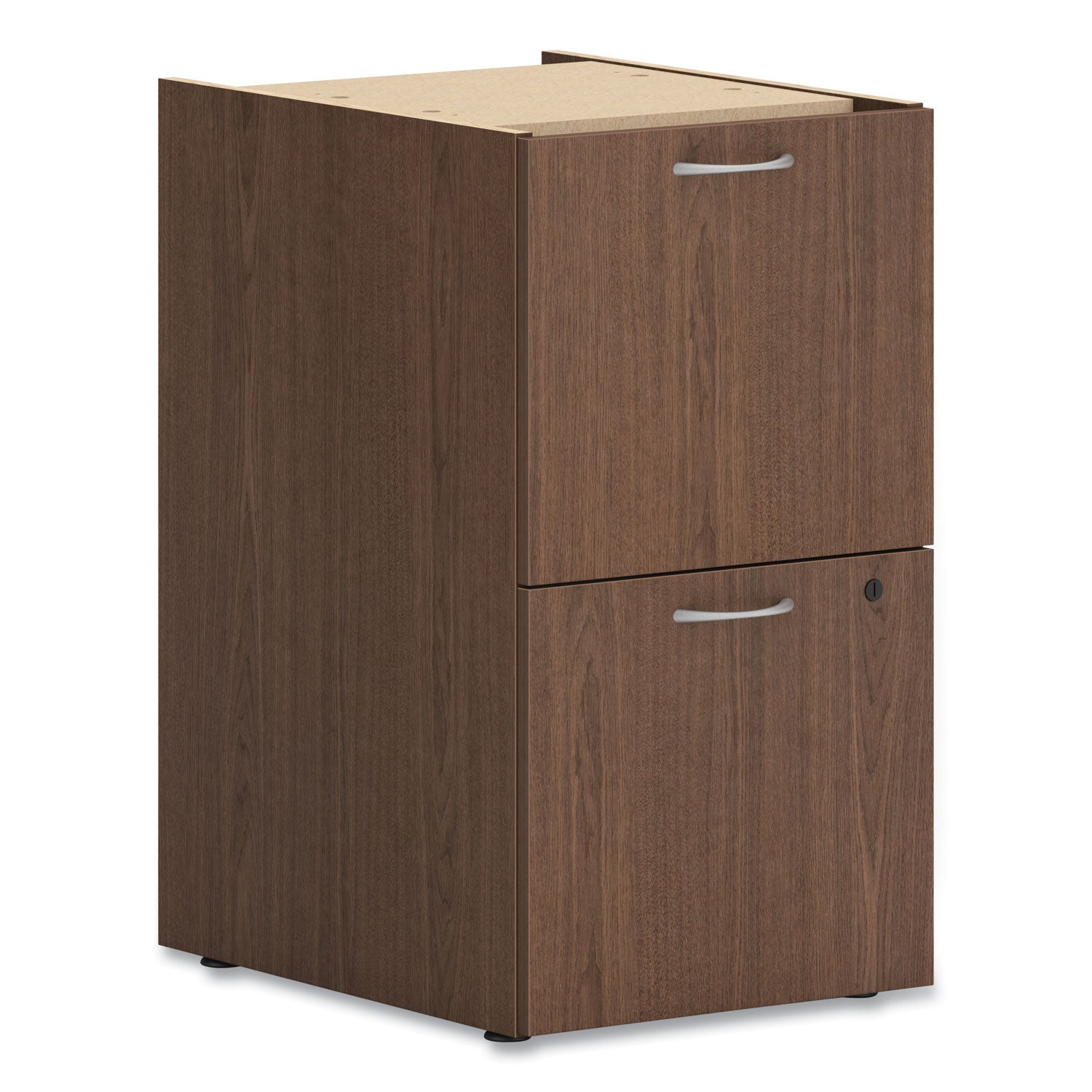 HON Mod Support Pedestal, Left or Right, 2 Legal/Letter-Size File Drawers, Sepia Walnut, 15" x 20" x 28"