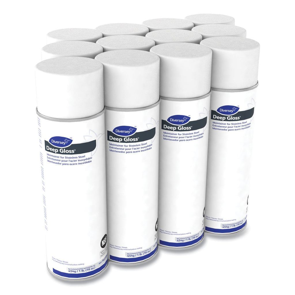 Diversey Deep Gloss Stainless Steel Maintainer, 16 oz Aerosol Spray, 12/Carton
