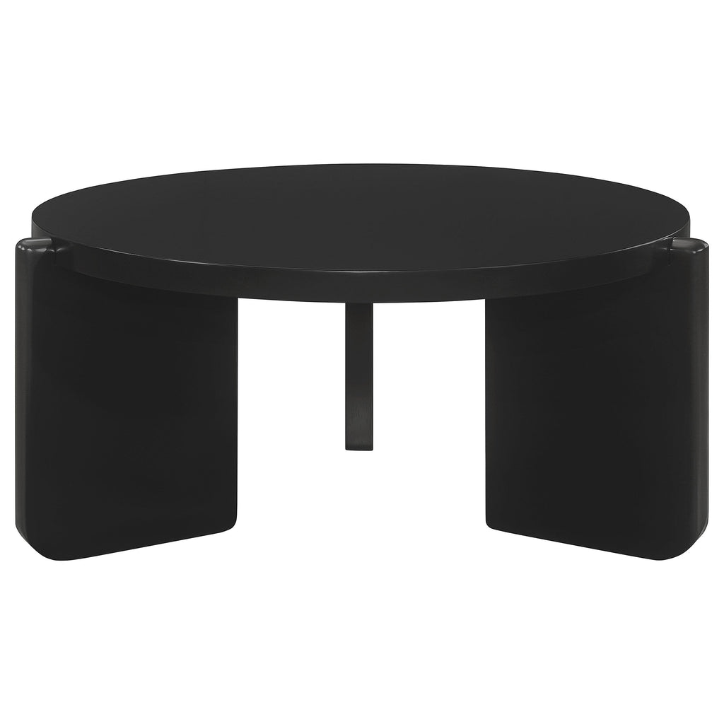 Cordova 2-piece Solid Wood Coffee and End Table Set Black