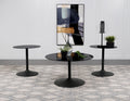 Ganso 3-piece Round Glass Top Coffee and End Table Set Black