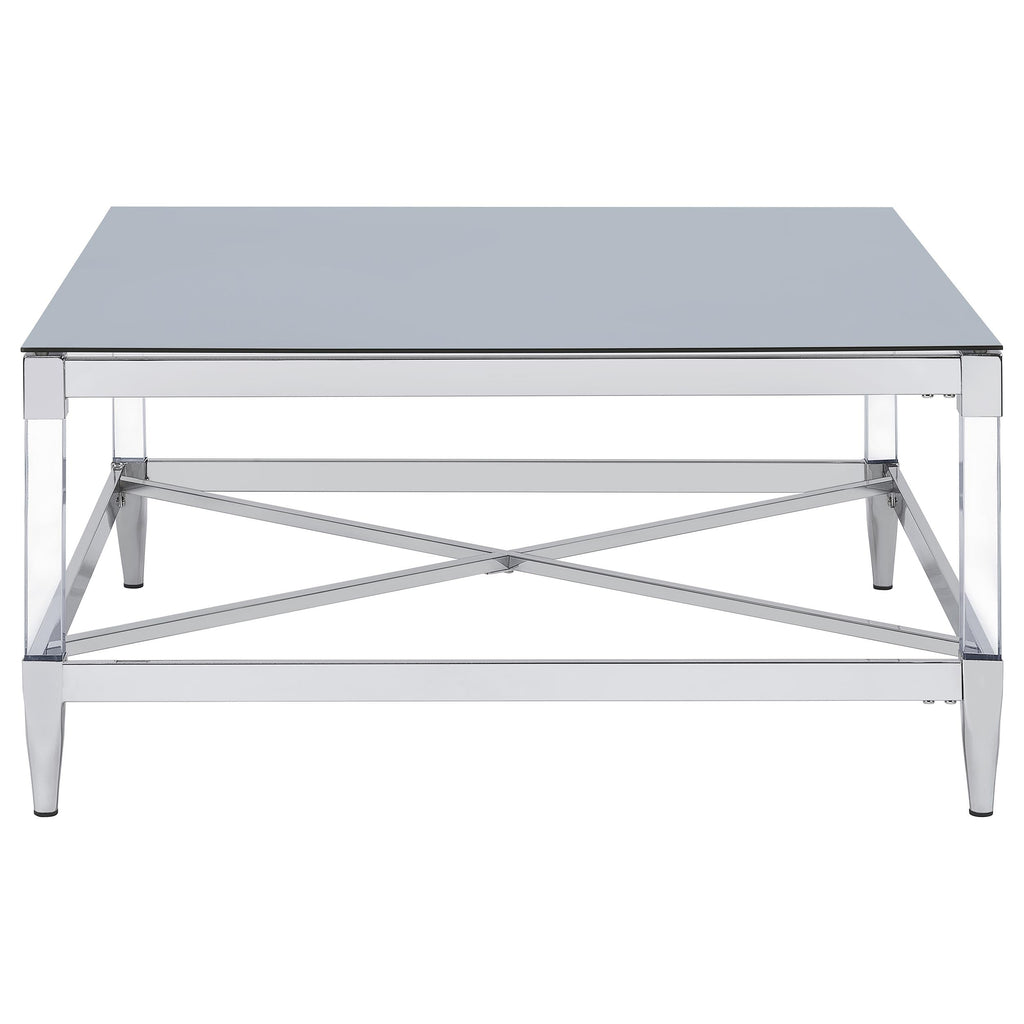 Lindley 2-piece Square Coffee and End Table Set Chrome