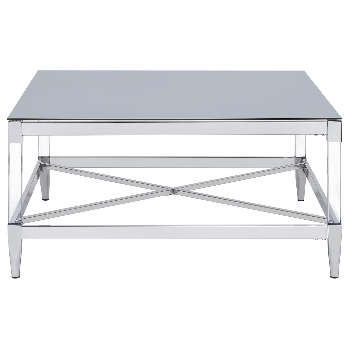 Lindley 2-piece Square Coffee and End Table Set Chrome