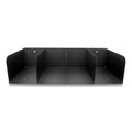 CONTROLTEK Trays, 4 Compartments, 16 x 8 x 4, Heavy Gauge Steel, Black