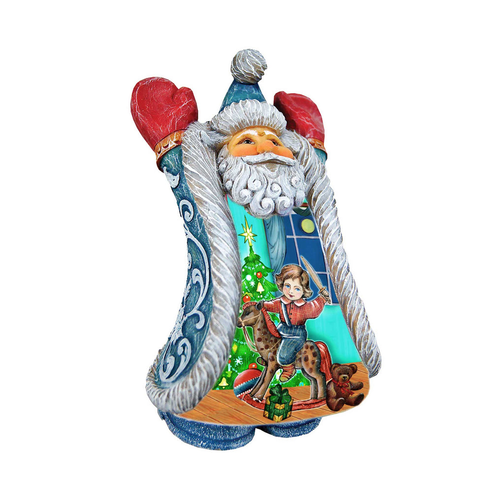 Rocking Horse Fun Santa Handcrafted Christmas Figurine - G. DeBrekht - Christmas Santa Snowman Decor - 531223
