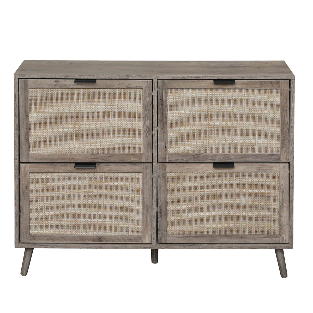4 Door Shoe Rack, Freestanding Modern Shoe Storage Cabinet, for Entryway