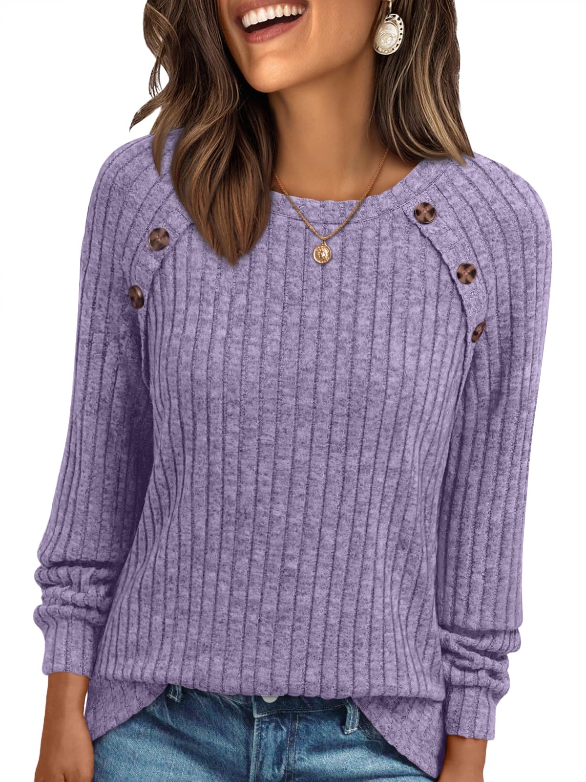 AUTOMET Womens Long Sleeve Shirts Fall Sweaters Business Casual Tops Blouse