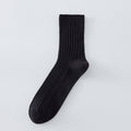 All-cotton Mid-calf Contrast-color Mens Seamless Socks