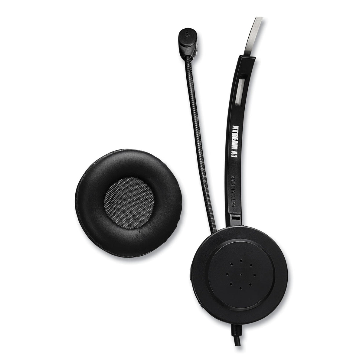 Adesso Xtream P1 USB Wired Multimedia Headset with Microphone, Monaural Over the Head, Black
