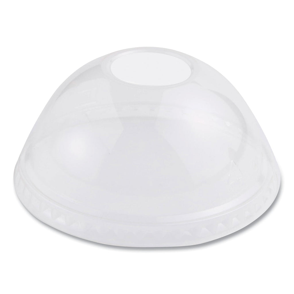 World Centric PLA Clear Cold Cup Lids, Dome Lid, Fits 9 oz to 24 oz Cups, 1,000/Carton