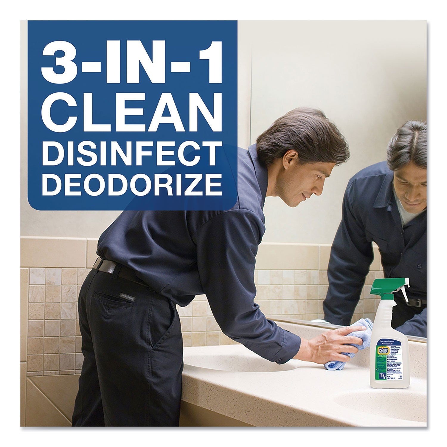 Comet Disinfecting-Sanitizing Bathroom Cleaner, 32 oz Trigger Spray Bottle