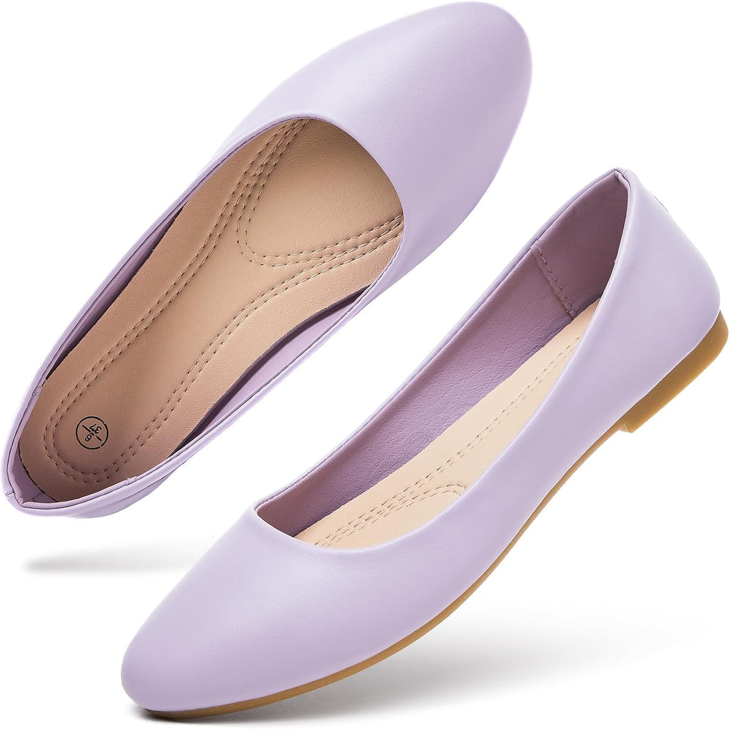 Hash Bubbie Women's Flats Shoes Ballet Flats Dress Shoes Comfortable PU Leather Slip on Shoes for Women