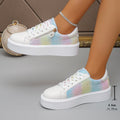 Women's Sequin Lace-Up Sneakers – Glitter Casual Sport Shoes