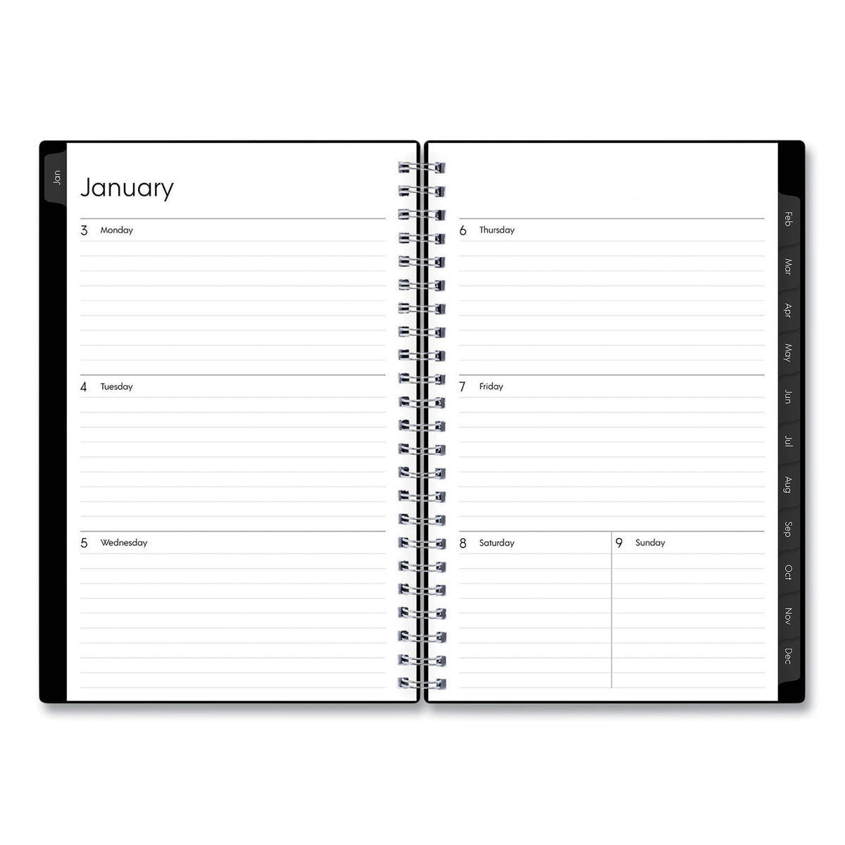 Blue Sky Enterprise Weekly/Monthly Planner, Enterprise Formatting, 8 x 5, Black Cover, 12-Month (Jan to Dec): 2023