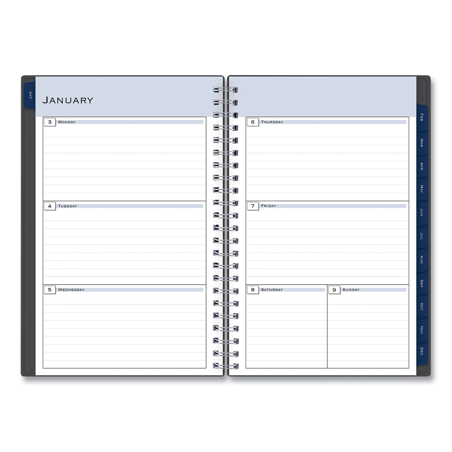 Blue Sky Passages Weekly/Monthly Planner, 8 x 5, Charcoal Cover, 12-Month (Jan to Dec): 2023