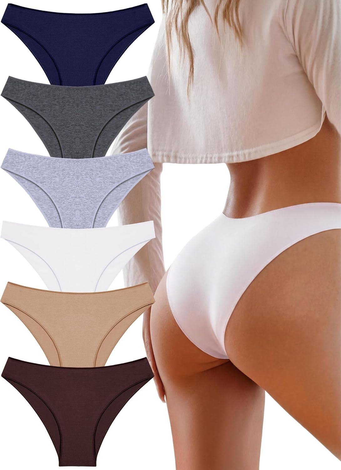 Cotton Underwear Women Sexy Cheeky Bikini Panties Lingerie Outfits 6 pack