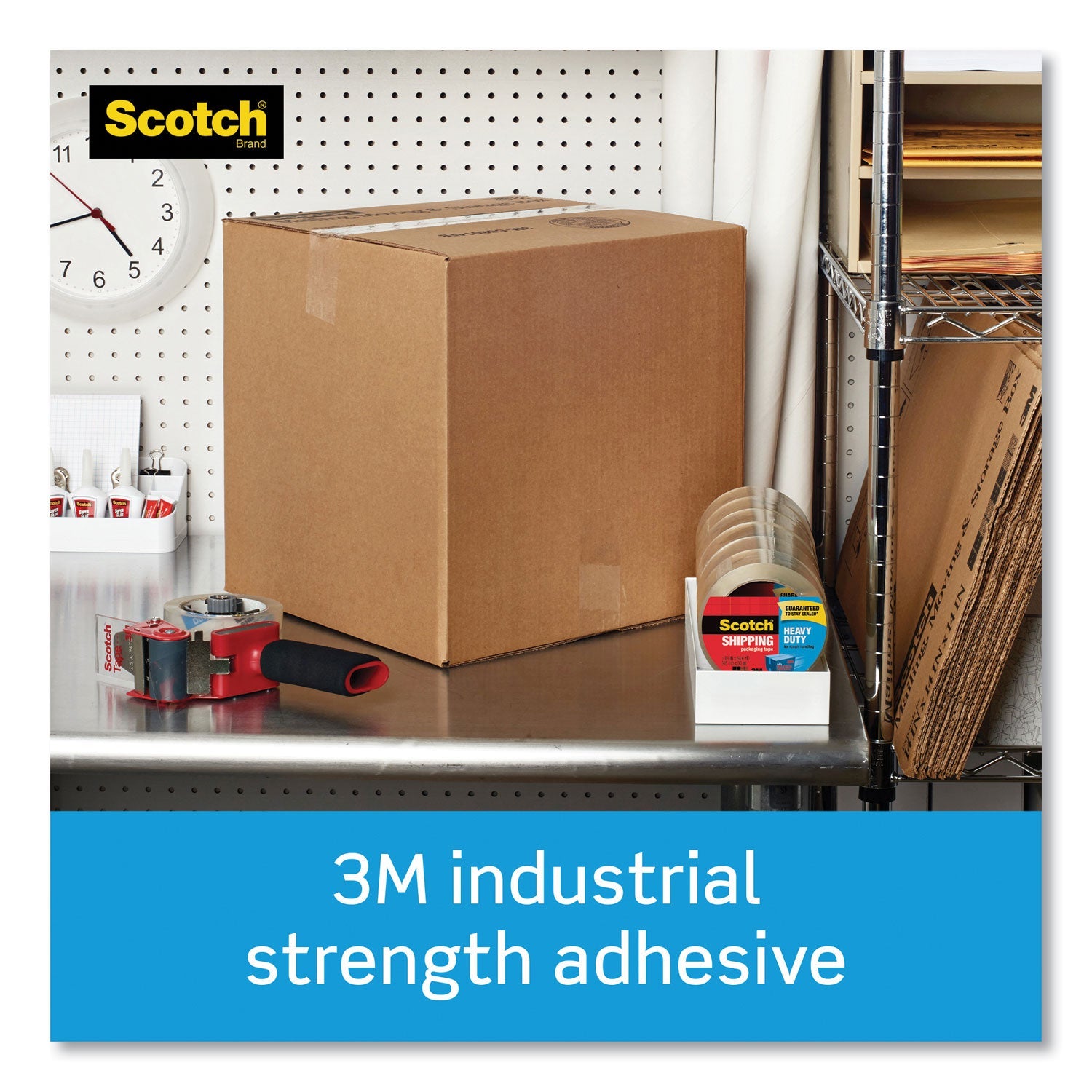Scotch 3850 Heavy-Duty Packaging Tape, 3" Core, 1.88" x 54.6 yds, Clear, 6/Pack
