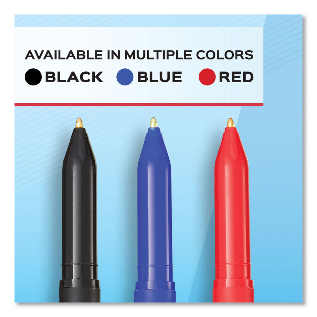 Paper Mate Write Bros. Ballpoint Pen, Stick, Fine 0.8 mm, Black Ink, Black Barrel, Dozen