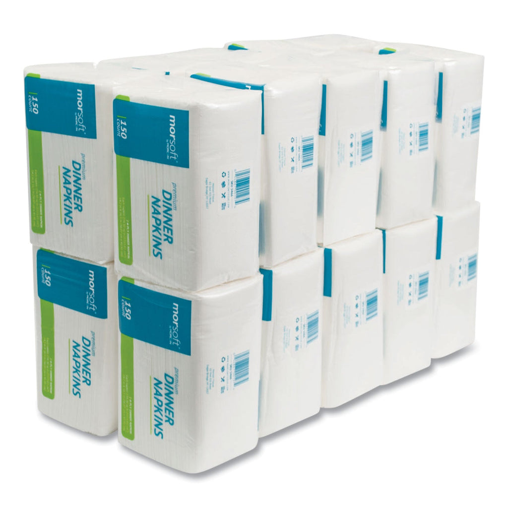 Morcon Tissue Morsoft Dinner Napkins, 2-Ply, 14.5 x 16.5, White, 3,000/Carton