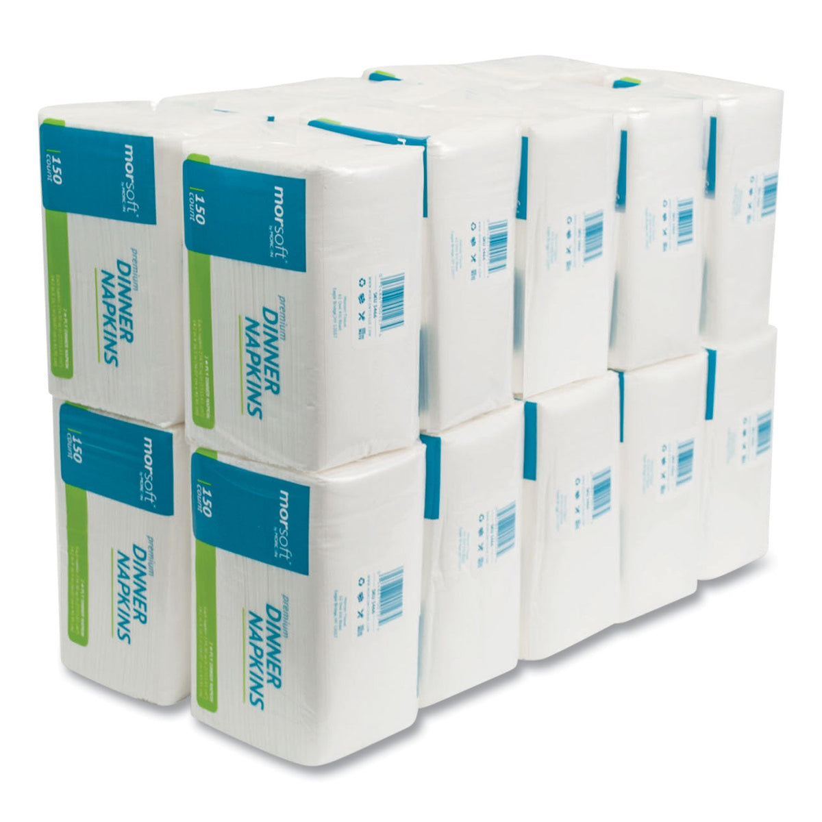 Morcon Tissue Morsoft Dinner Napkins, 2-Ply, 14.5 x 16.5, White, 3,000/Carton