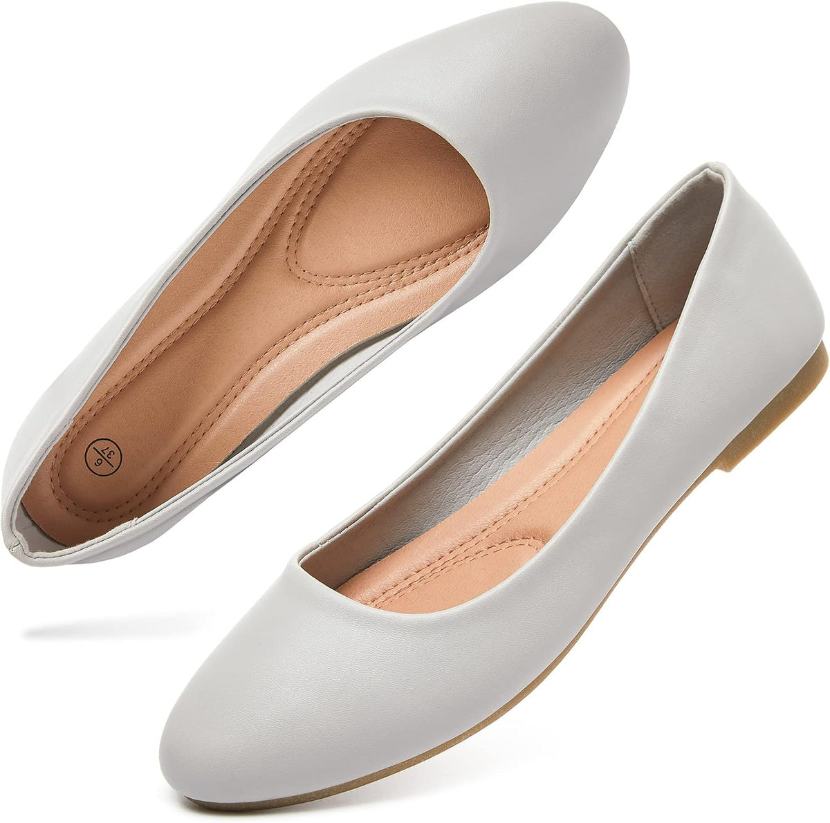 Hash Bubbie Women's Flats Shoes Ballet Flats Dress Shoes Comfortable PU Leather Slip on Shoes for Women