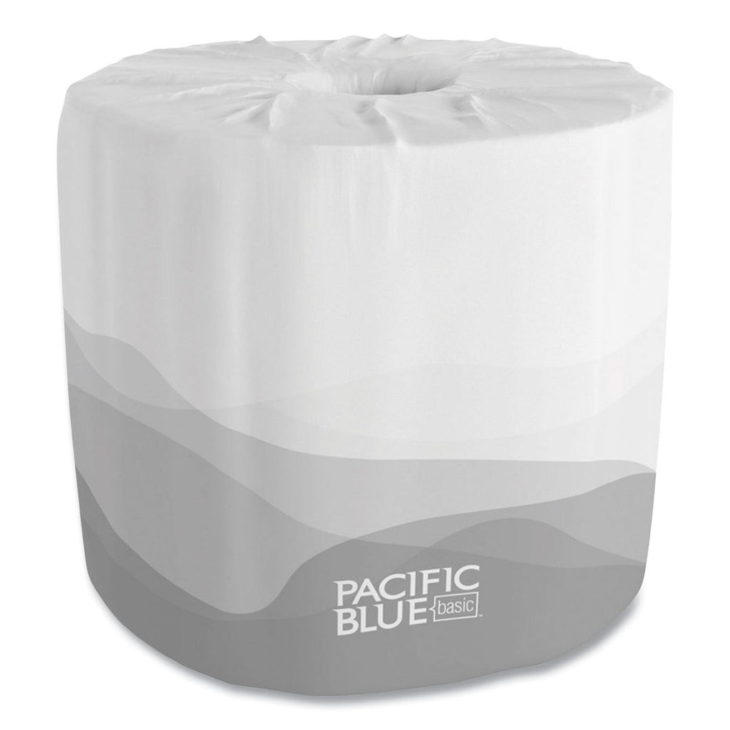 Georgia Pacific Pacific Blue Basic Bathroom Tissue, Septic Safe, 1-Ply, White, 1,210 Sheets/Roll, 80 Rolls/Carton