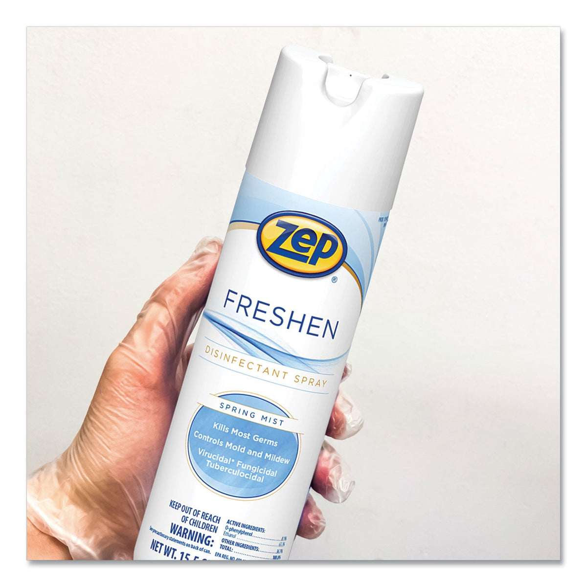 Zep Freshen Disinfectant Spray, Spring Mist, 15.5 oz Aerosol Spray