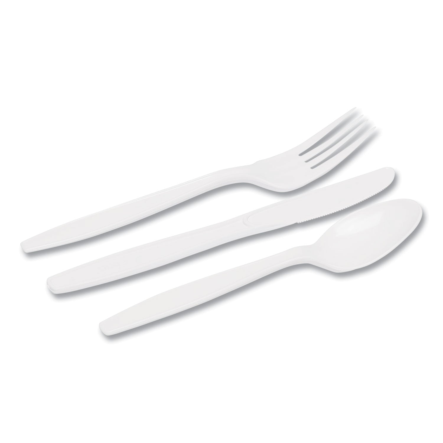 Dixie Combo Pack, Tray with White Plastic Utensils, 56 Forks, 56 Knives, 56 Spoons, 6 Packs