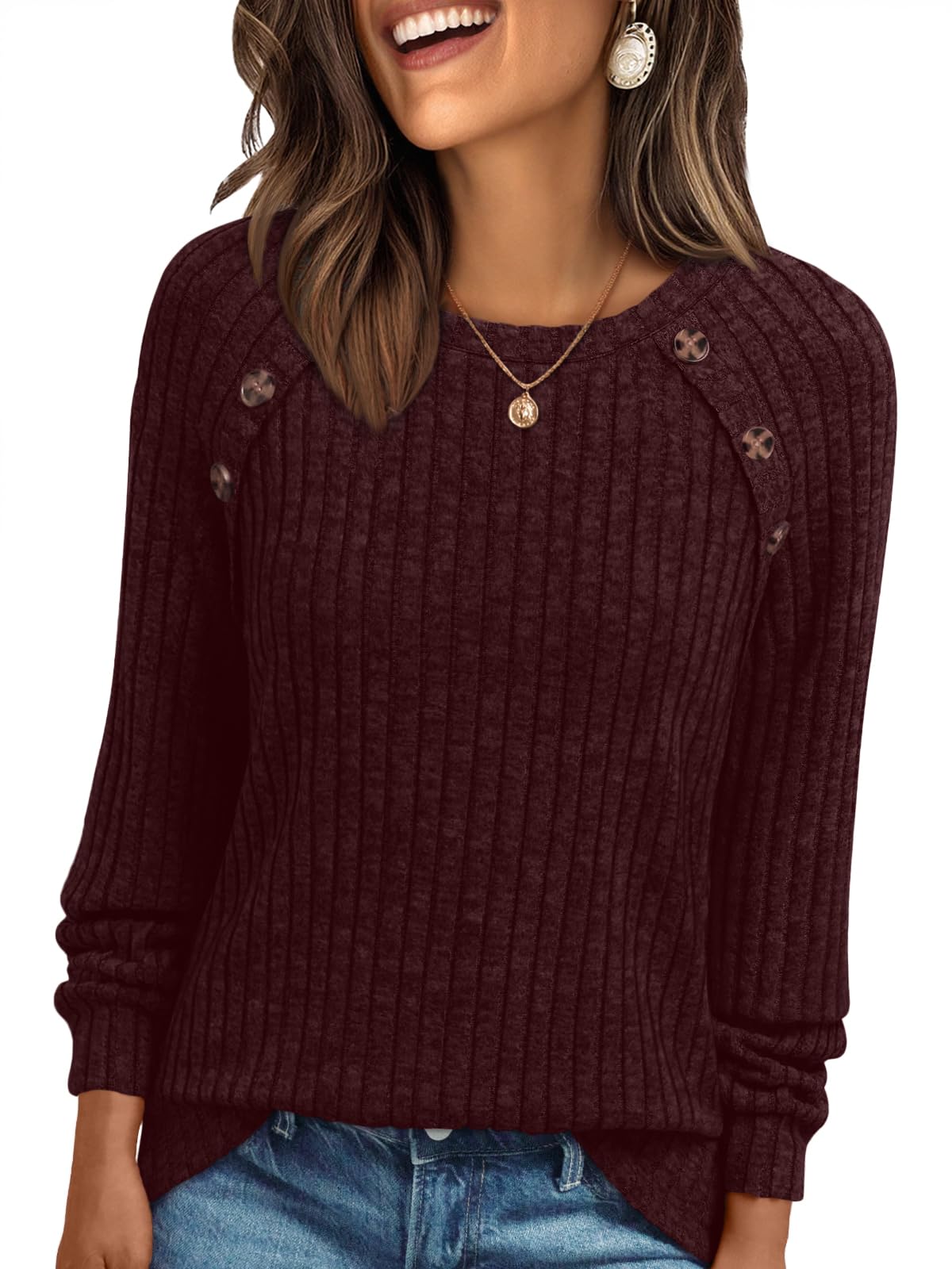 AUTOMET Womens Long Sleeve Shirts Fall Sweaters Business Casual Tops Blouse